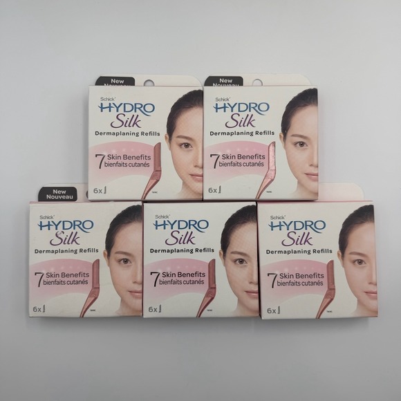 Schick Hydro Silk Other - (5) Boxes Schick Hydro Silk Dermaplaning Refill Blades 6 Count